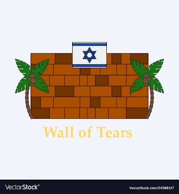 Jewish wall of tears icon hebrew wall simple vector image