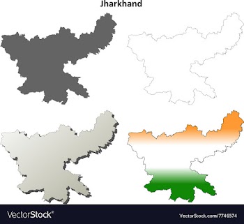 Jharkhand blank detailed outline map set vector image