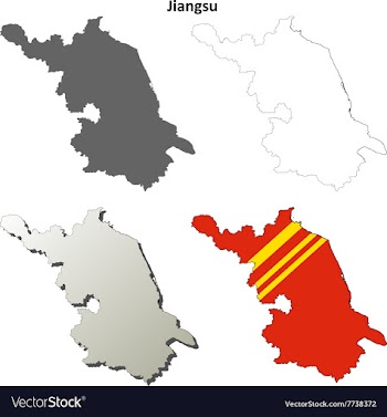 Jiangsu blank outline map set vector image