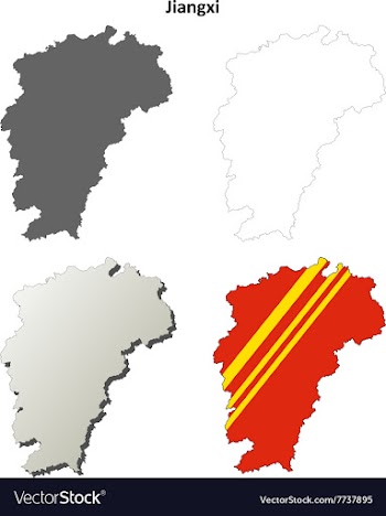 Jiangxi blank outline map set vector image