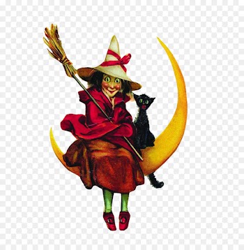 Jigsaw puzzle Befana Halloween Witchcraft Christmas - Witch sitting on the moon 