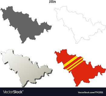 Jilin blank outline map set vector image
