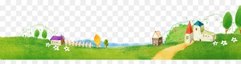 Jinan Download Computer file - Hand painted color pen Countryside countryside scenery background 