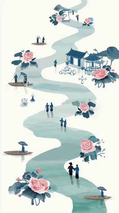 Jingdezhen Porcelain Production Illustration Jingdezhen Porcelain Production Illustration