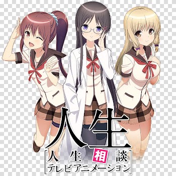 Jinsei Anime Icon, Jinsei_v_by_Darlephise, three women anime illustration transparent background PNG clipart