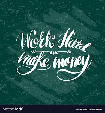 Job motivation lettering work hard - make money vector image