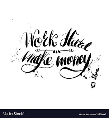 Job motivation lettering work hard - make money vector image