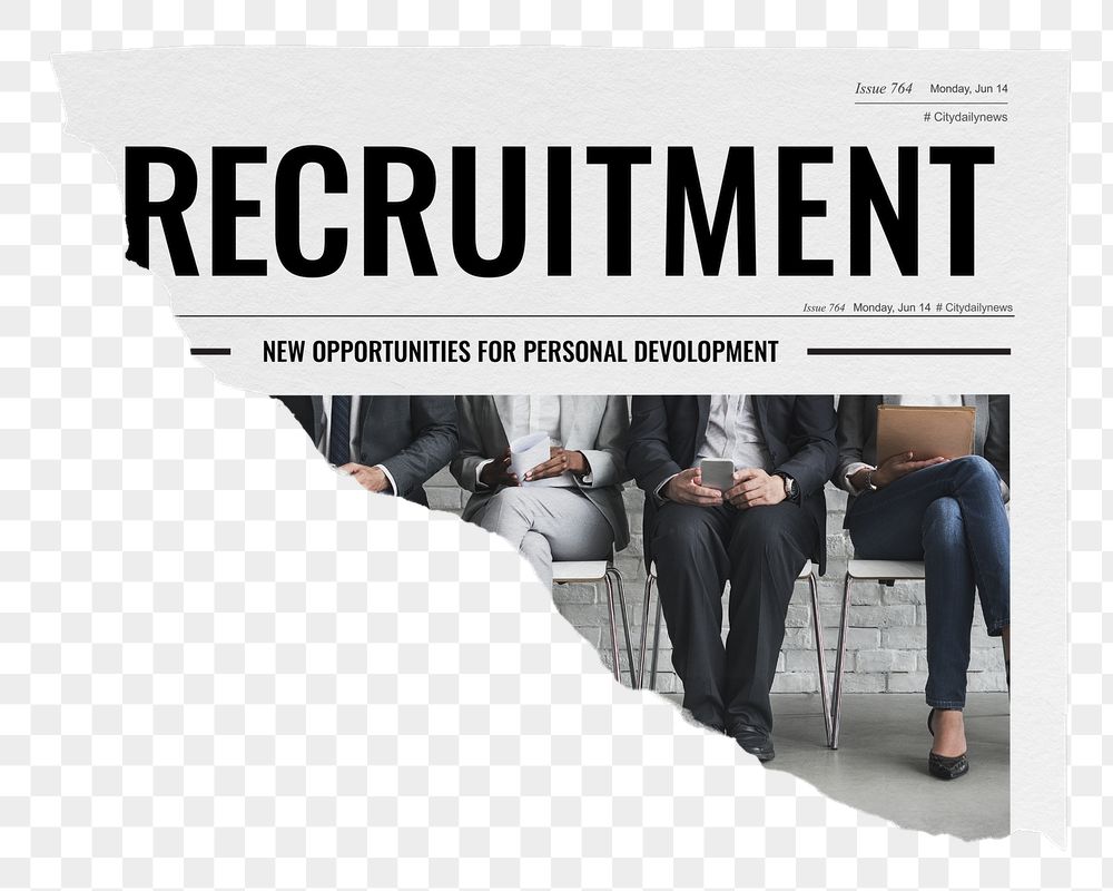 Job recruitment png newspaper sticker, | Free PNG - rawpixel
