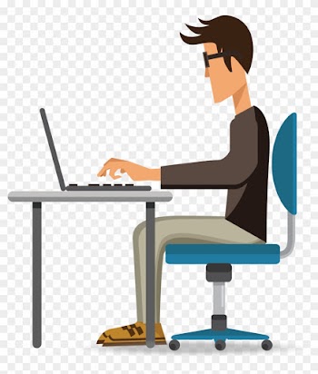 Job Search Dubai - Man Working On Computer Vector