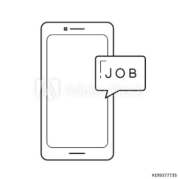 Job search vector line icon isolated on white background
