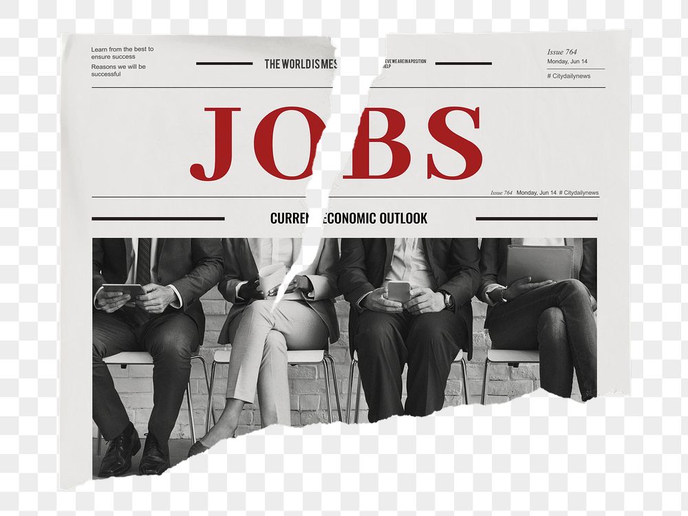 Jobs png newspaper sticker, business | Free PNG - rawpixel