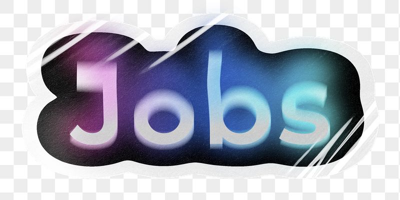 Jobs png word sticker, neon | Free PNG - rawpixel