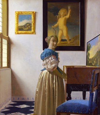 Johannes Vermeer&rsquo;s Lady Standing at a… | Free public domain illustration