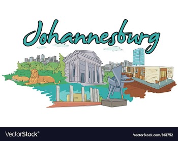 Johannesburg doodles vector image