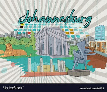 Johannesburg doodles vector image