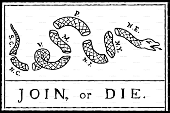 Join or Die Flag (54"W) wallpaper - thinlinetextiles - Spoonflower