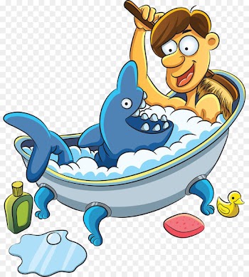 Joke Visual arts Humour - And a shark with a bath 