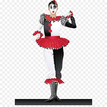 Joker Harlequin Pierrot Clown Costume - clown 