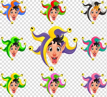 Joker Illustration, Colored cartoon clown Avatar transparent background PNG clipart