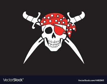  					Jolly Roger pirate flag vector image														