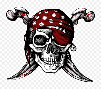 Jolly Roger Tattoo Piracy Human skull symbolism - STICKERS 