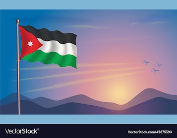 jordan flag in the morning sun