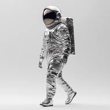 Journey Beyond: A Futuristic Astronaut in Silver Space Armor Journey Beyond: A Futuristic Astronaut in Silver Space Armor