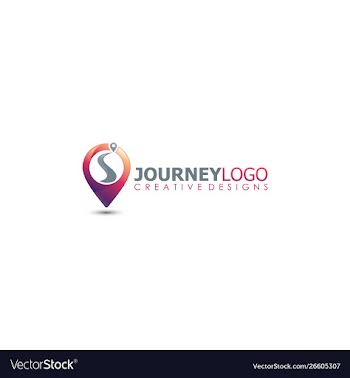 Journey trip point travel maps distance logo vector image