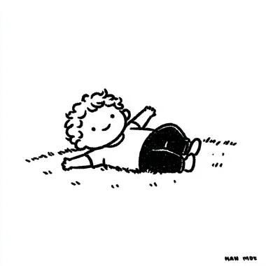 Joyful Boy Lying on Grass