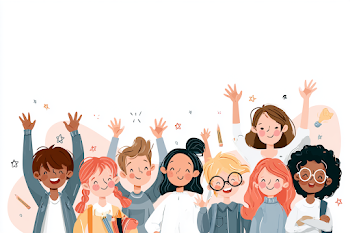 Joyful Classroom Illustration of Diverse School Children