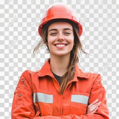 Joyful Construction Worker: A Portrait of Optimism