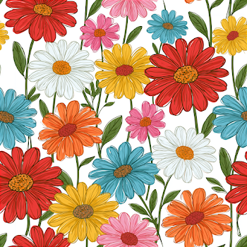 Joyful Floral Wrapping Paper Pattern