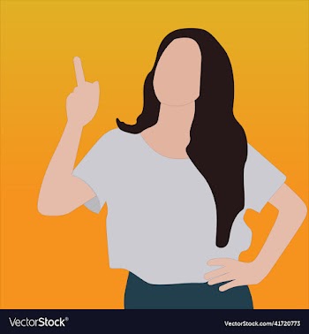 joyful girl pointing finger at copy space