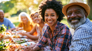 Joyful Summer Picnic with Multiracial Friends