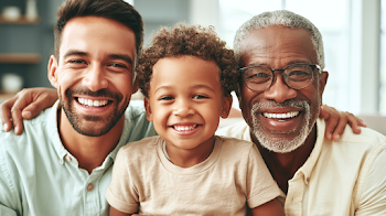 Joyful Three Generations Family Portrait
