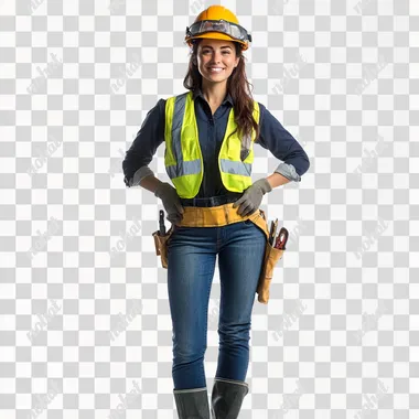 Joyful Young Engineer in Safety Gear