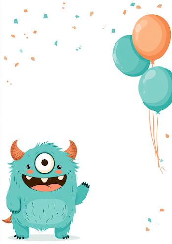 Joyous Party Invitation with Cute Monster