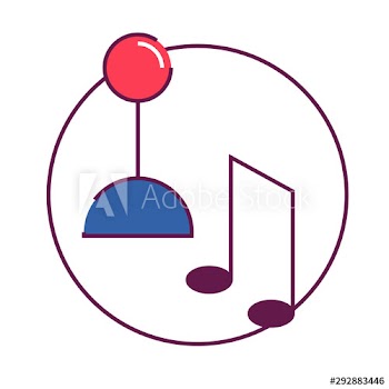 Joystick and melody icon