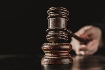 Judge And Gavel In Court