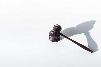 Judgement Gavel On White