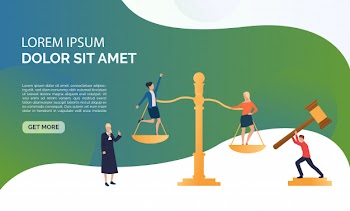 Judgement service presentation illustration Free Vector