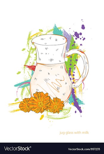Jug glass with milk vector image