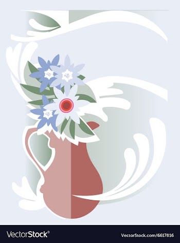 Jug milk flowers vector image