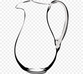 Jug Pitcher Clip art - Hand-painted watercolor transparent water bottle filled with water 