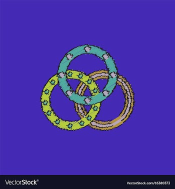 Juggling rings in hatching style vector image