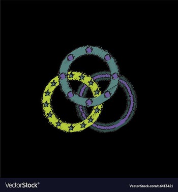 Juggling rings in hatching style vector image