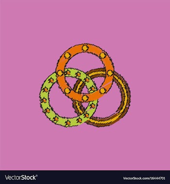 Juggling rings in hatching style vector image