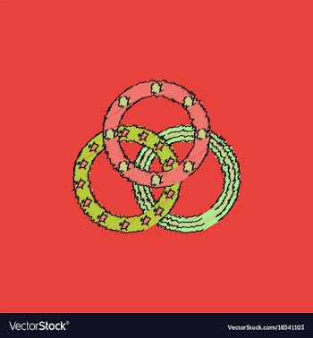 Juggling rings in hatching style vector image