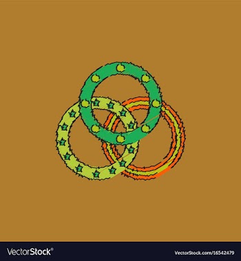 Juggling rings in hatching style vector image