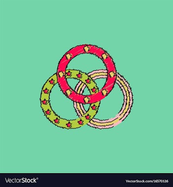 Juggling rings in hatching style vector image